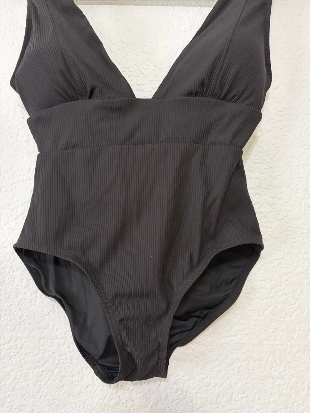 Andie Swim Mykonos Black Ribbed One Piece Swimsuit